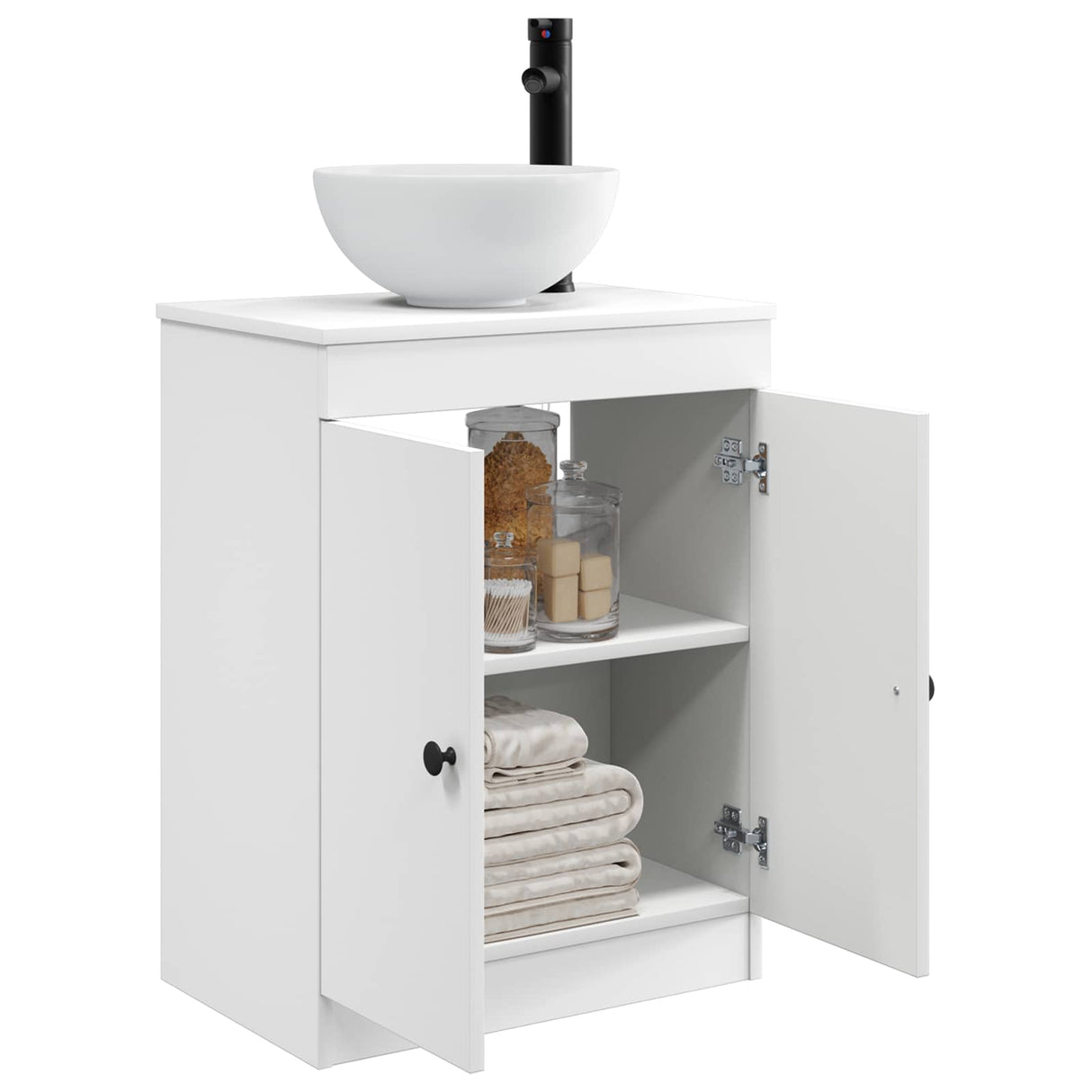 vidaXL Badkamer Vanity met Wastafel Wit 54 x 35 x 83 cm Bewerkt hout