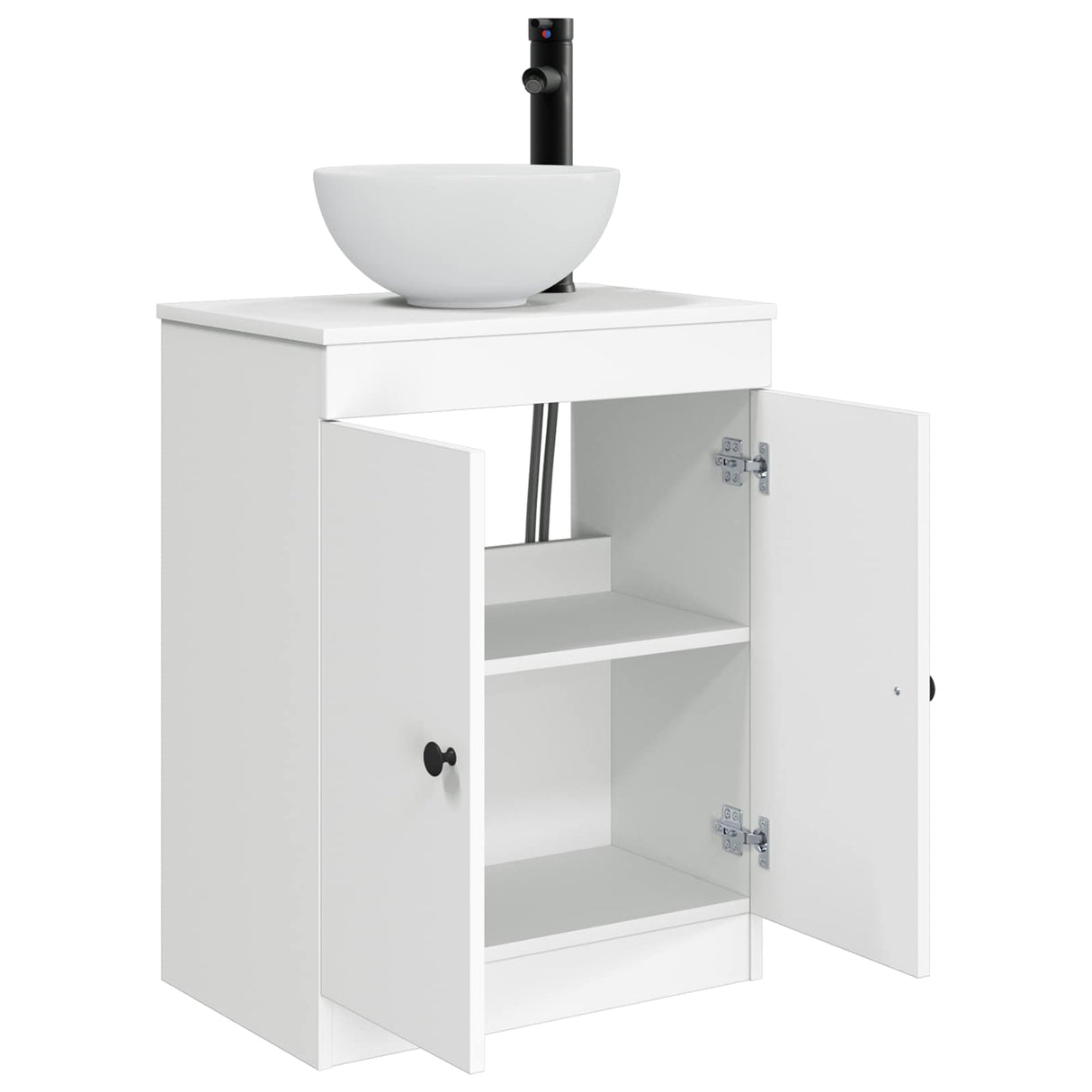 vidaXL Badkamer Vanity met Wastafel Wit 54 x 35 x 83 cm Bewerkt hout