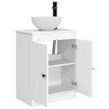vidaXL Badkamer Vanity met Wastafel Wit 54 x 35 x 83 cm Bewerkt hout