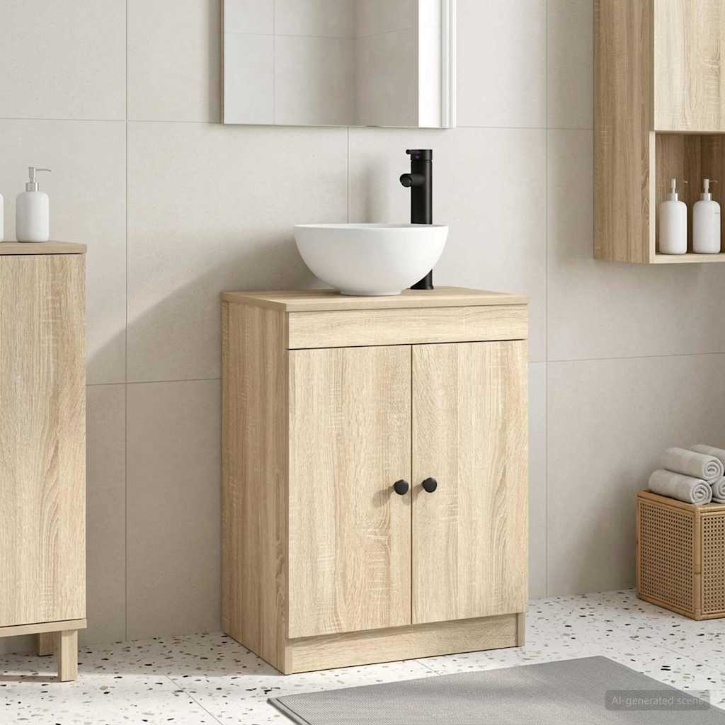 vidaXL Badkamer Vanity met Wastafel Wit 54 x 35 x 83 cm Bewerkt hout