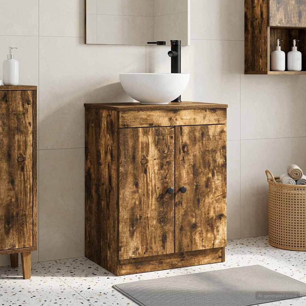 vidaXL Badkamer Vanity met Wastafel Wit 54 x 35 x 83 cm Bewerkt hout