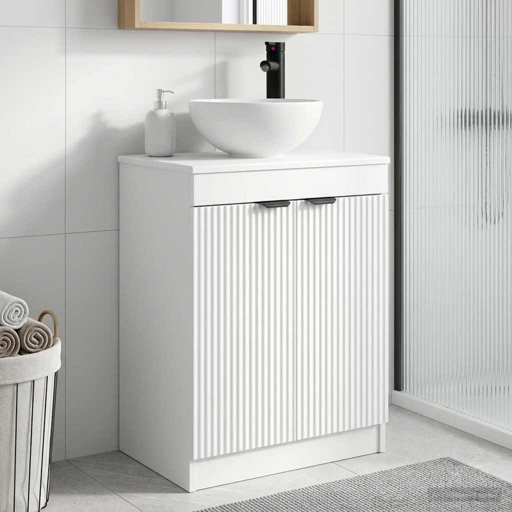 vidaXL Badkamer Vanity met Wastafel Wit 54 x 35 x 83 cm Bewerkt hout