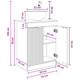 vidaXL Badkamer Vanity met Wastafel Wit 54 x 35 x 83 cm Bewerkt hout