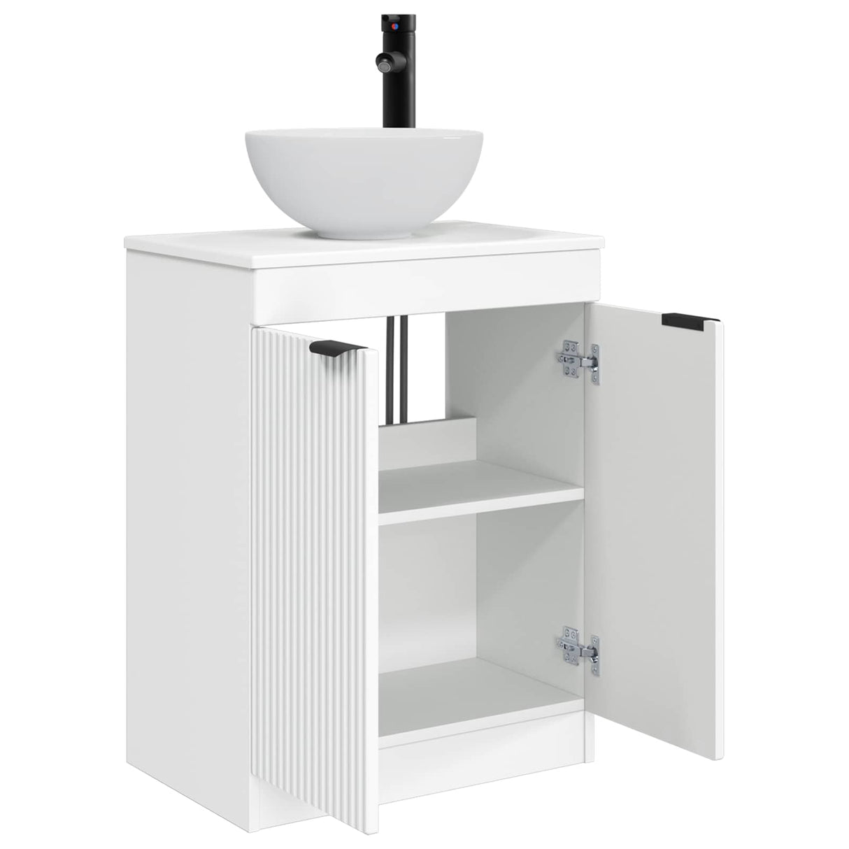 vidaXL Badkamer Vanity met Wastafel Wit 54 x 35 x 83 cm Bewerkt hout