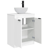 vidaXL Badkamer Vanity met Wastafel Wit 54 x 35 x 83 cm Bewerkt hout