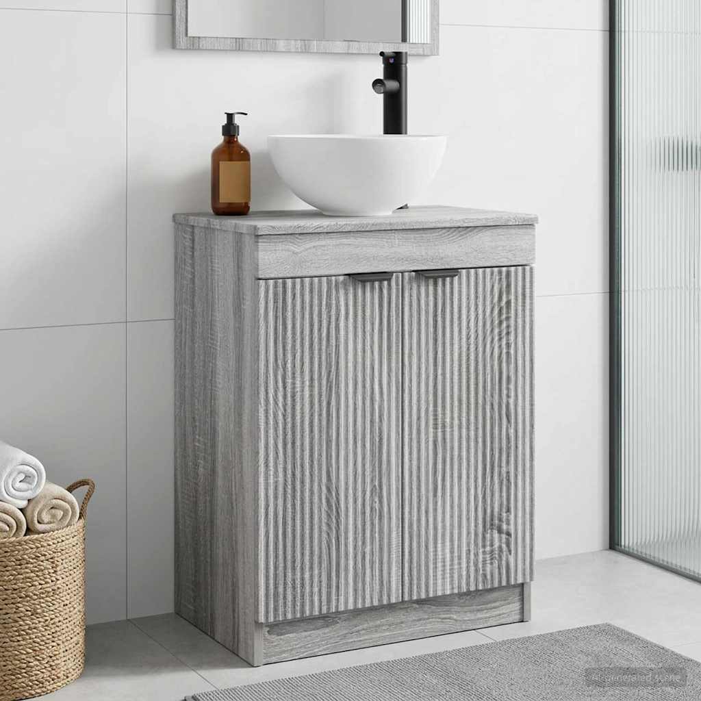 vidaXL Badkamer Vanity met Wastafel Wit 54 x 35 x 83 cm Bewerkt hout