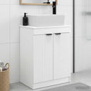 vidaXL Badkamer Vanity met Wastafel Wit 54 x 35 x 83 cm Bewerkt hout