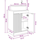 vidaXL Badkamer Vanity met Wastafel Wit 54 x 35 x 83 cm Bewerkt hout