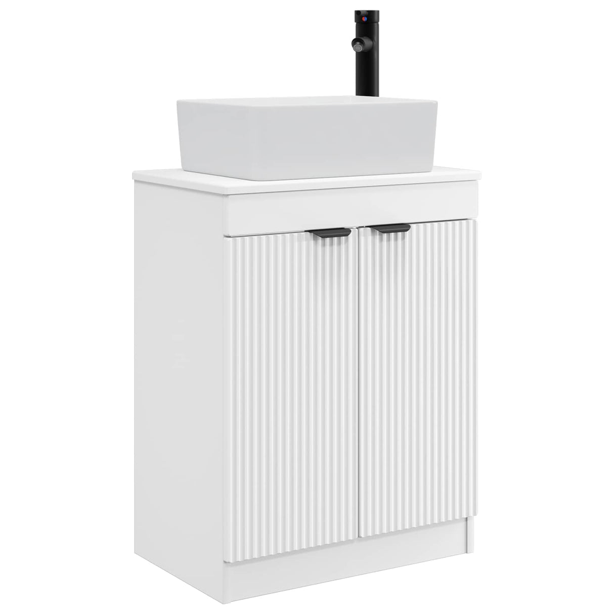 vidaXL Badkamer Vanity met Wastafel Wit 54 x 35 x 83 cm Bewerkt hout