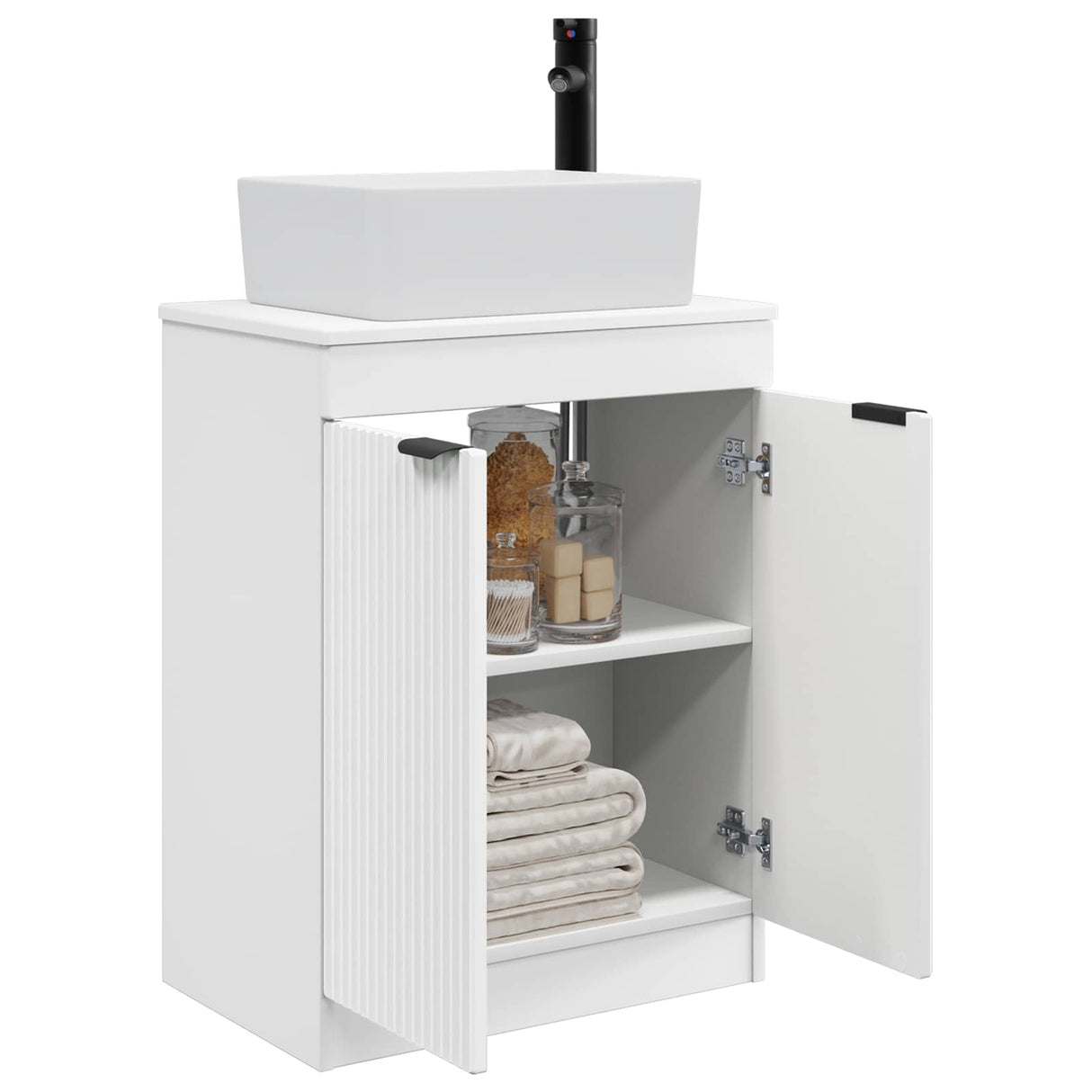 vidaXL Badkamer Vanity met Wastafel Wit 54 x 35 x 83 cm Bewerkt hout