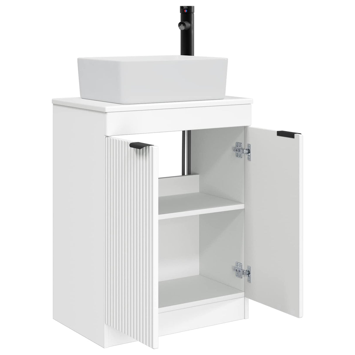 vidaXL Badkamer Vanity met Wastafel Wit 54 x 35 x 83 cm Bewerkt hout