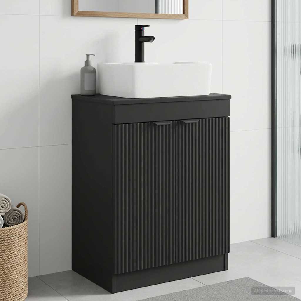 vidaXL Badkamer Vanity met Wastafel Wit 54 x 35 x 83 cm Bewerkt hout