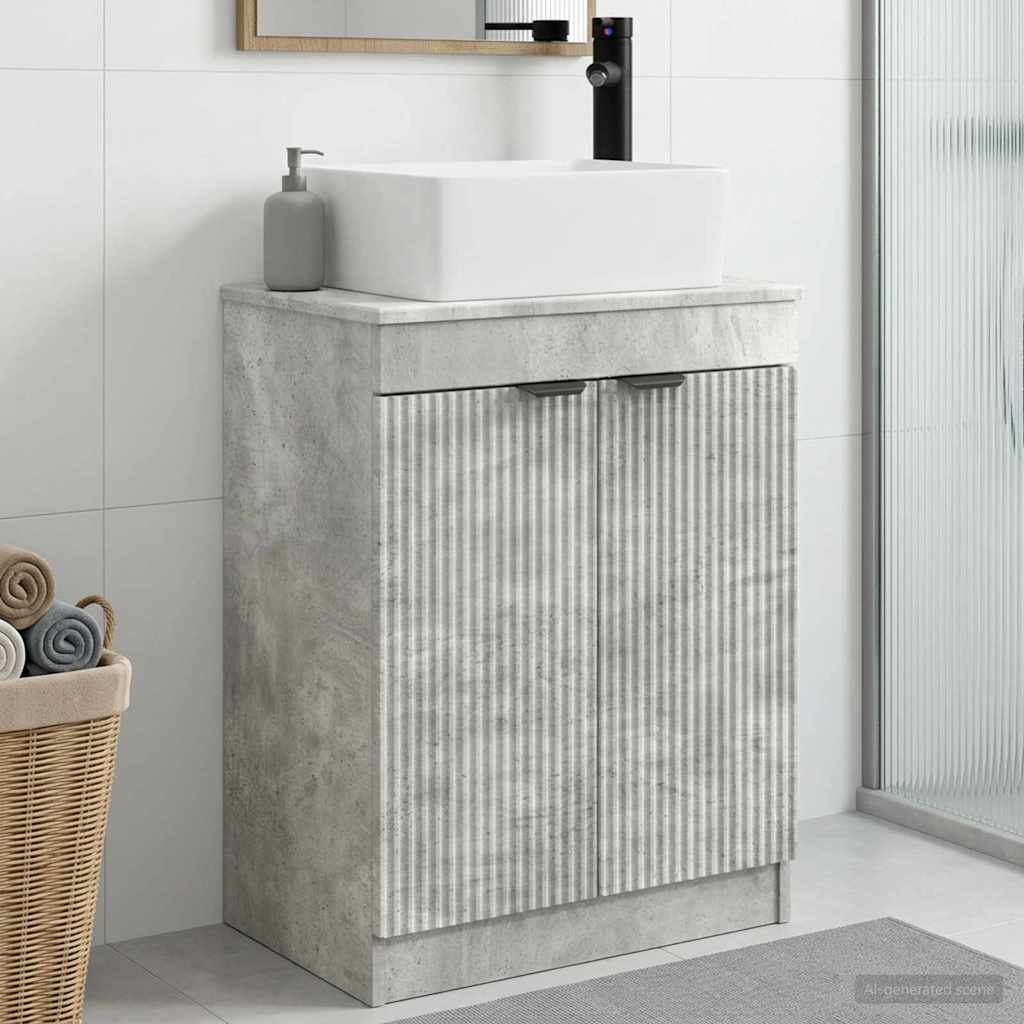 vidaXL Badkamer Vanity met Wastafel Wit 54 x 35 x 83 cm Bewerkt hout