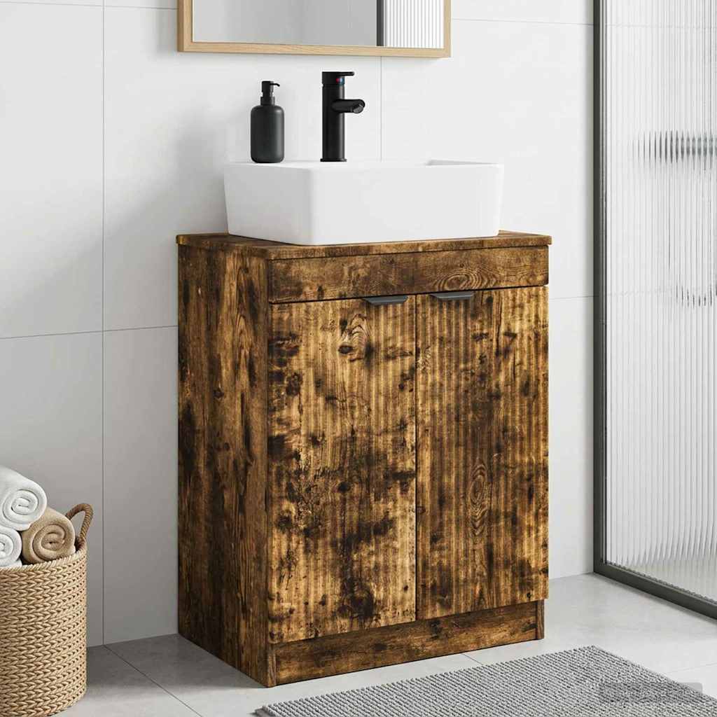 vidaXL Badkamer Vanity met Wastafel Wit 54 x 35 x 83 cm Bewerkt hout