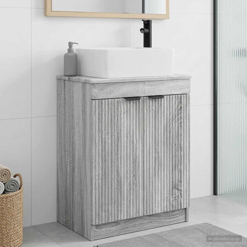 vidaXL Badkamer Vanity met Wastafel Wit 54 x 35 x 83 cm Bewerkt hout