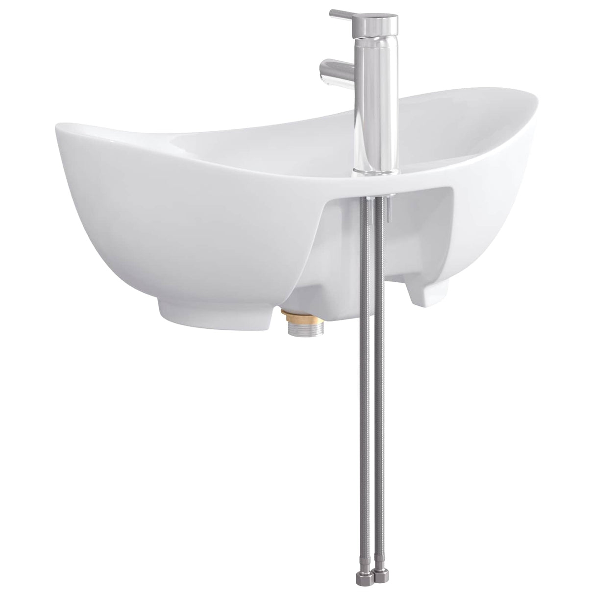 vidaXL Badwasbak Chroom 59 x 35 x 21 cm Metaal