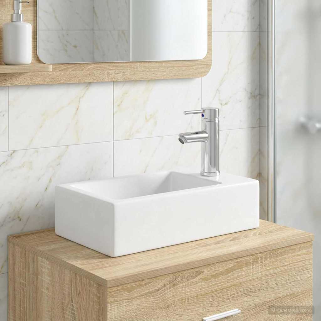 vidaXL Badwasbak Chroom 45,5 x 25,5 x 13 cm Metaal