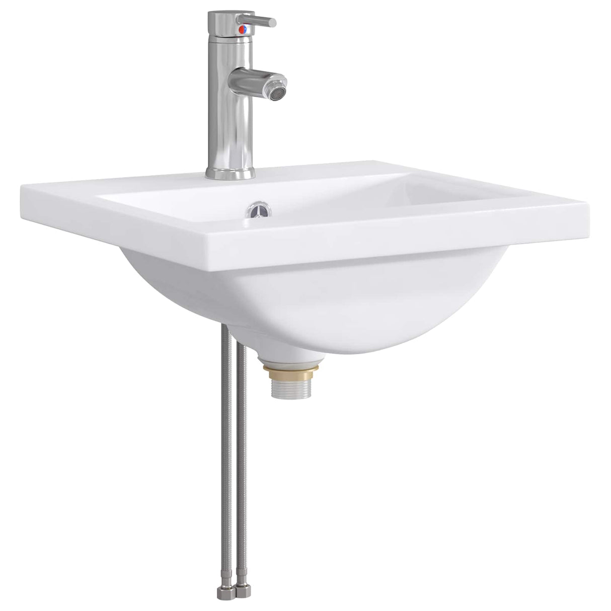 vidaXL Badwasbak Chroom 42 x 40 x 16,5 cm Metaal