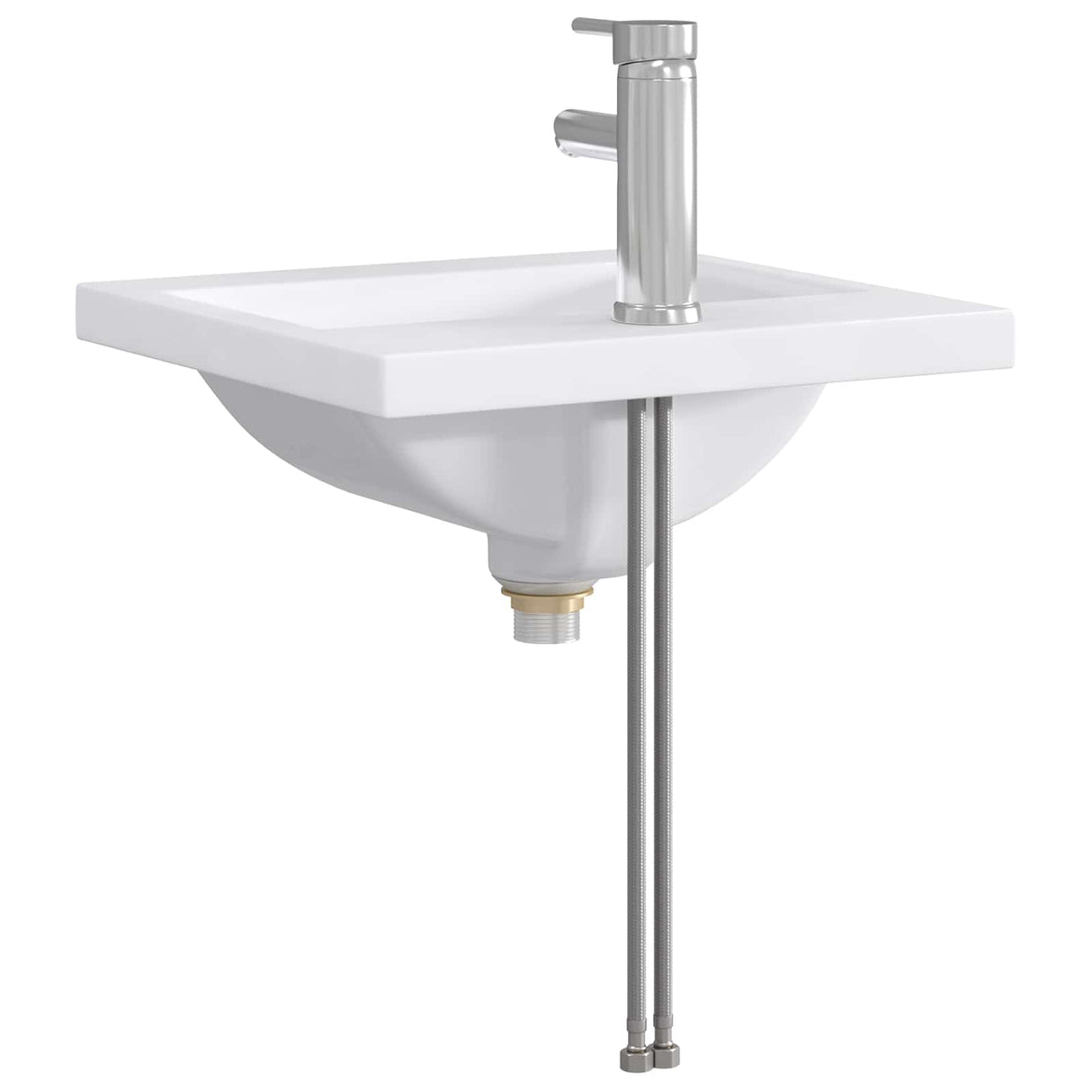 vidaXL Badwasbak Chroom 42 x 40 x 16,5 cm Metaal