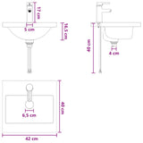 vidaXL Badwasbak Chroom 42 x 40 x 16,5 cm Metaal