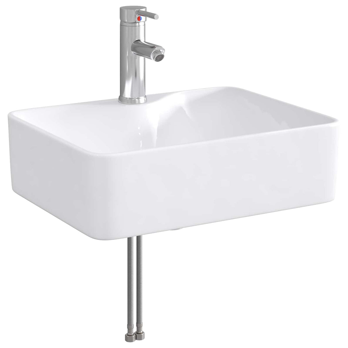 vidaXL Bathroom Sink Chrome 48.5 x 37.5 x 13 cm Metal