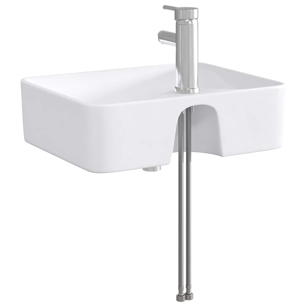 vidaXL Bathroom Sink Chrome 48.5 x 37.5 x 13 cm Metal