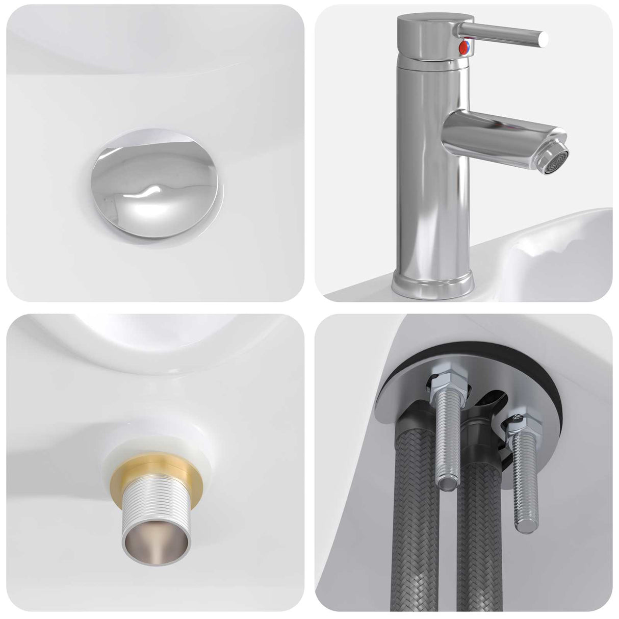 vidaXL Bathroom Sink Chrome 48.5 x 37.5 x 13 cm Metal