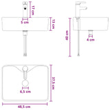 vidaXL Bathroom Sink Chrome 48.5 x 37.5 x 13 cm Metal