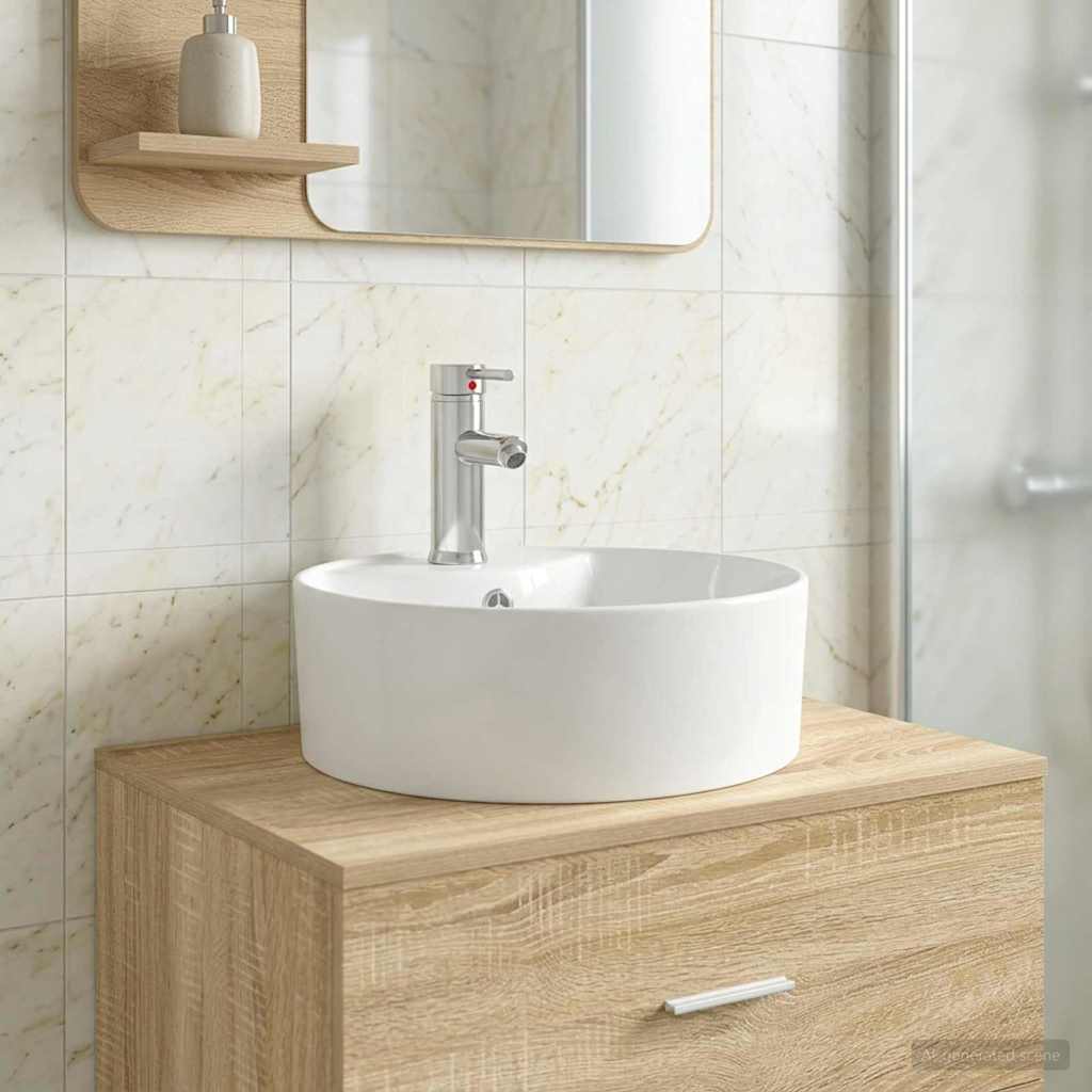 vidaXL Badwasbak Chroom 40,5 x 40,5 x 15 cm Metaal