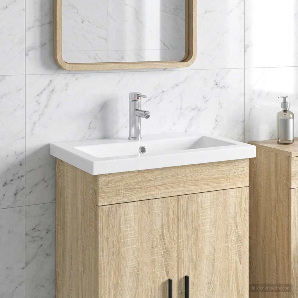 vidaXL Bathroom Sink Chrome 61 x 40 x 16.5 cm Metal