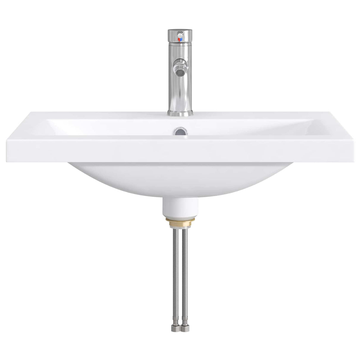 vidaXL Bathroom Sink Chrome 61 x 40 x 16.5 cm Metal