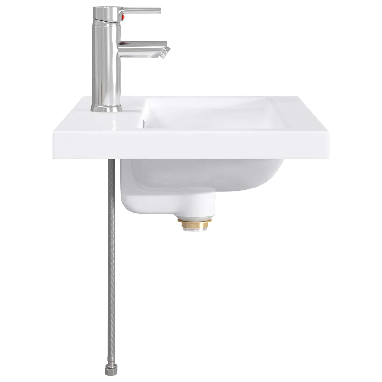 vidaXL Bathroom Sink Chrome 61 x 40 x 16.5 cm Metal