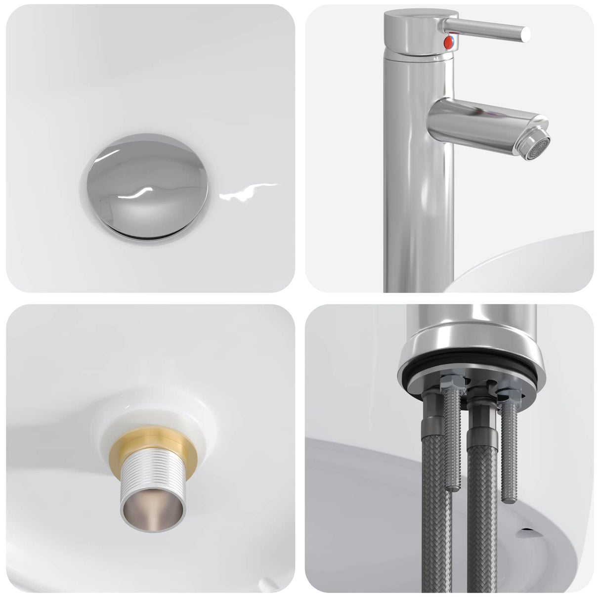 vidaXL Bathroom Sink Chrome 38.5 x 38.5 x 16 cm Metal