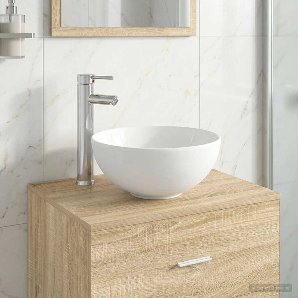 vidaXL Bathroom Sink Chrome 32 x 32 x 13 cm Metal