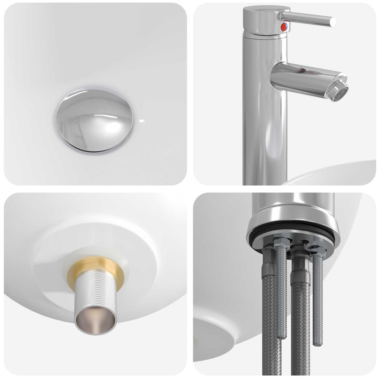 vidaXL Bathroom Sink Chrome 32 x 32 x 13 cm Metal