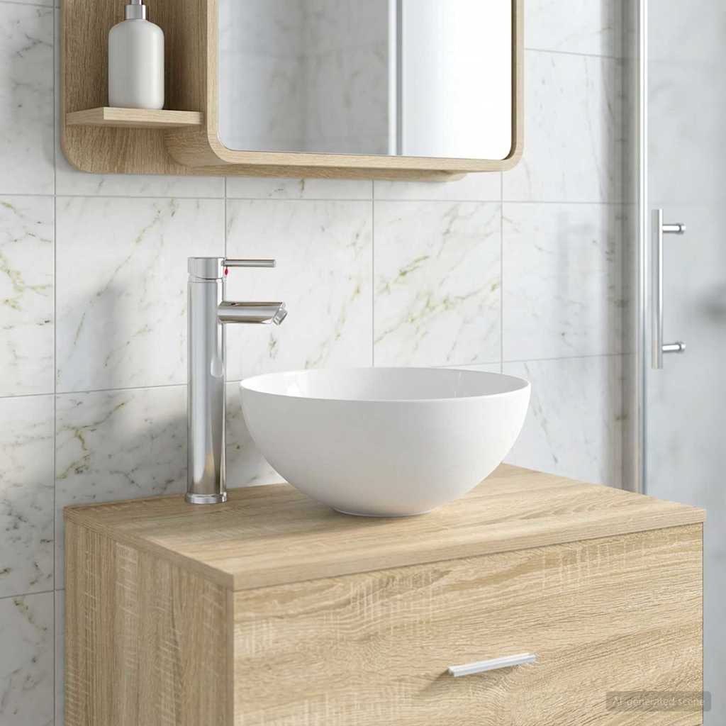 vidaXL Bathroom Sink Chrome 32 x 32 x 13 cm Metal