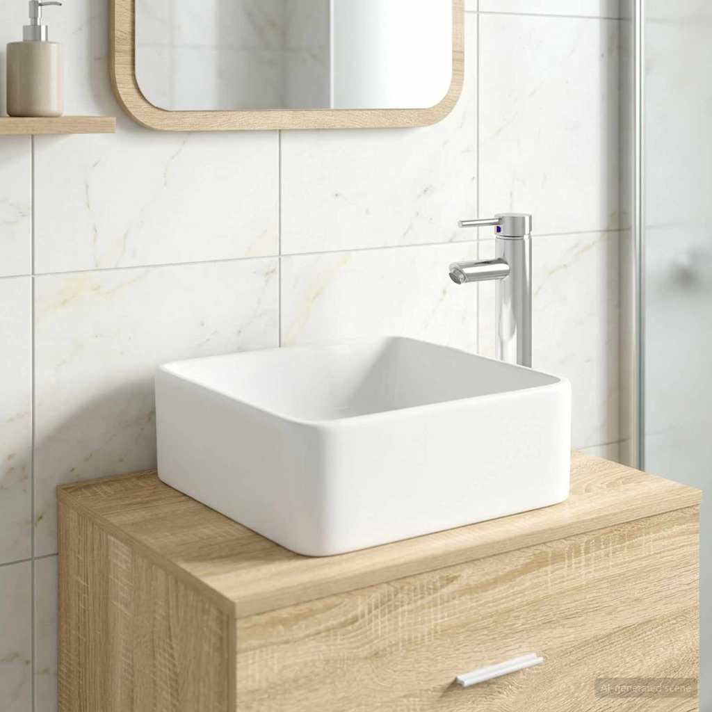 vidaXL Bathroom Sink Chrome 40.5 x 30.5 x 13 cm Metal