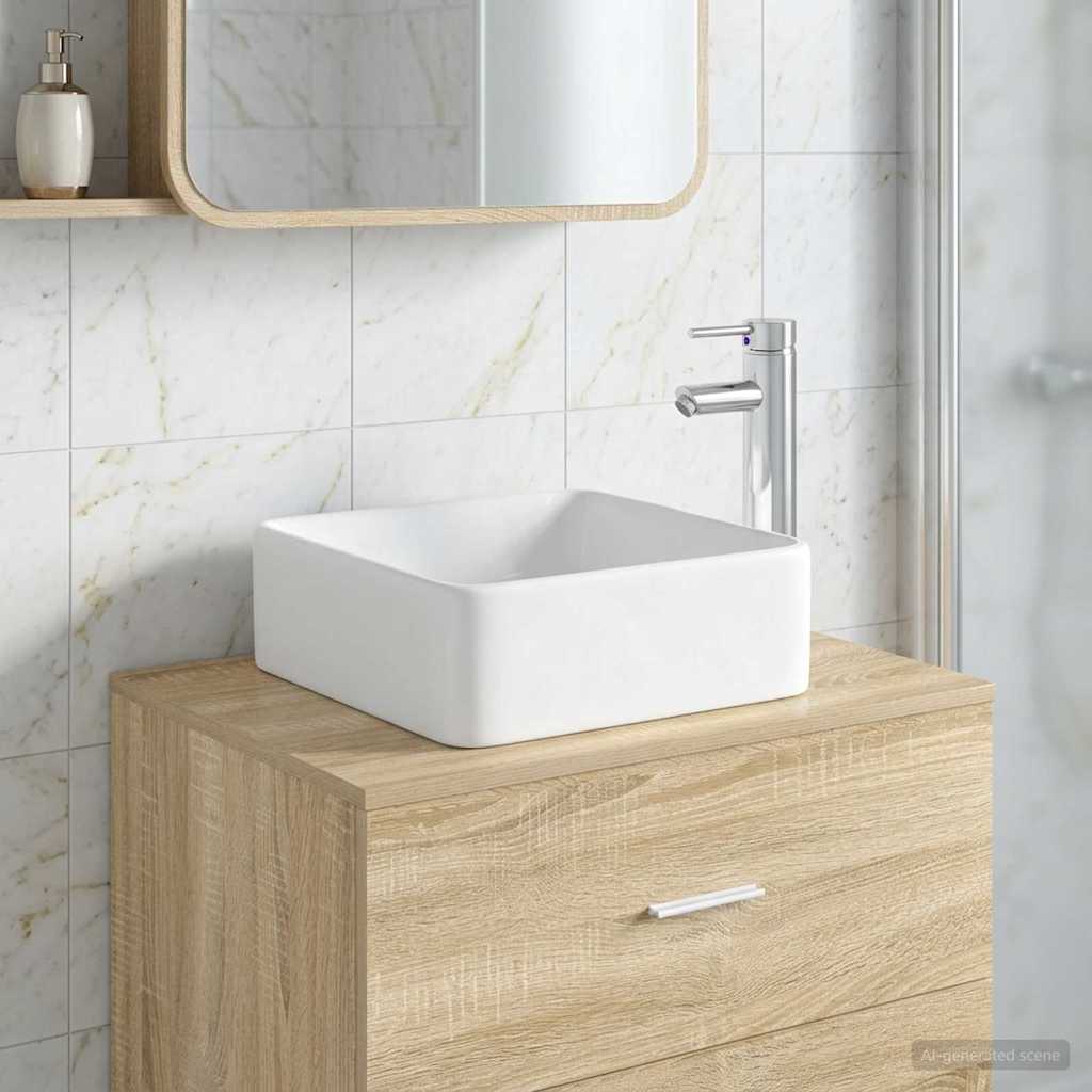 vidaXL Bathroom Sink Chrome 40.5 x 30.5 x 13 cm Metal