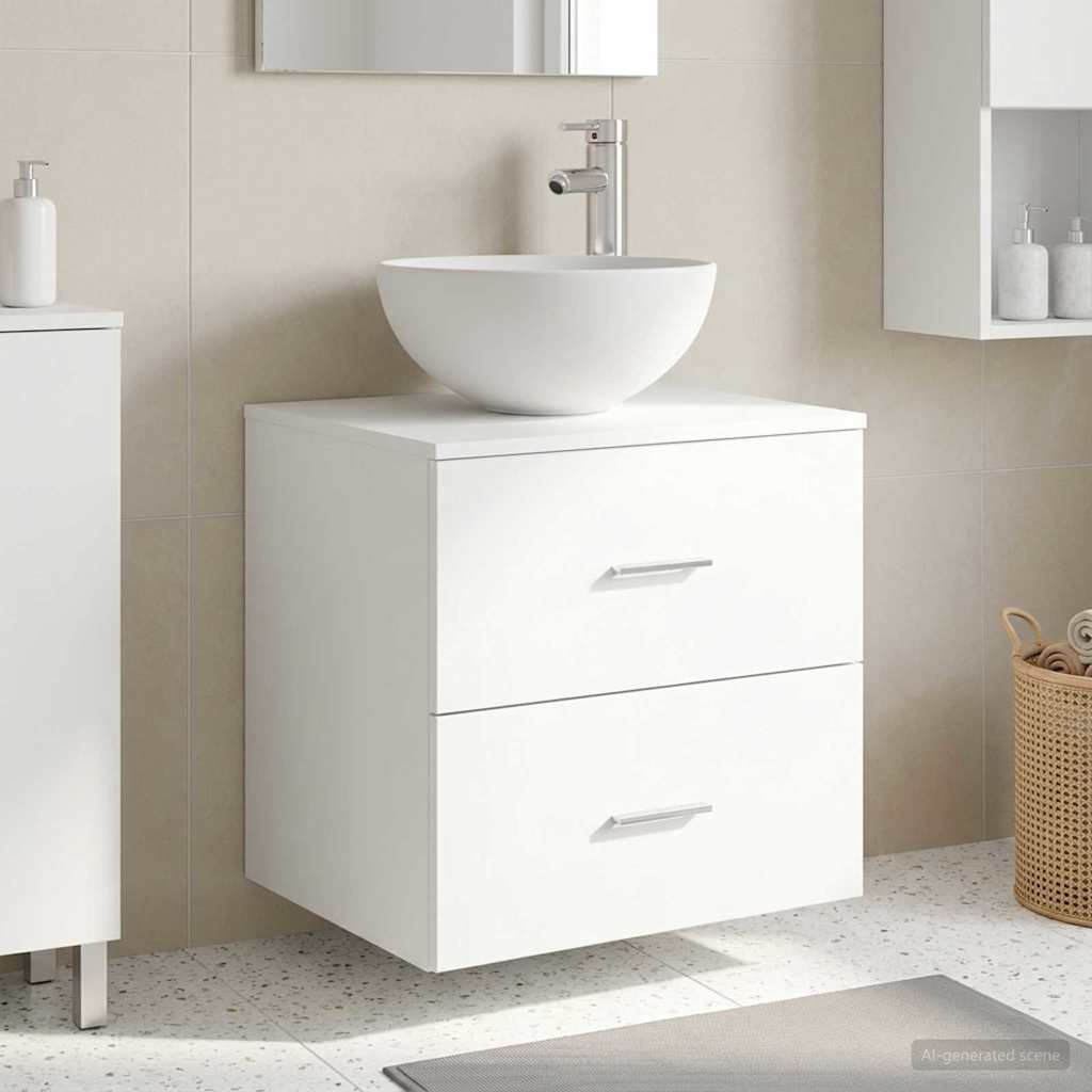 vidaXL Wandgemonteerde Waskom Vanity Wit 49,5 x 35 x 63 cm