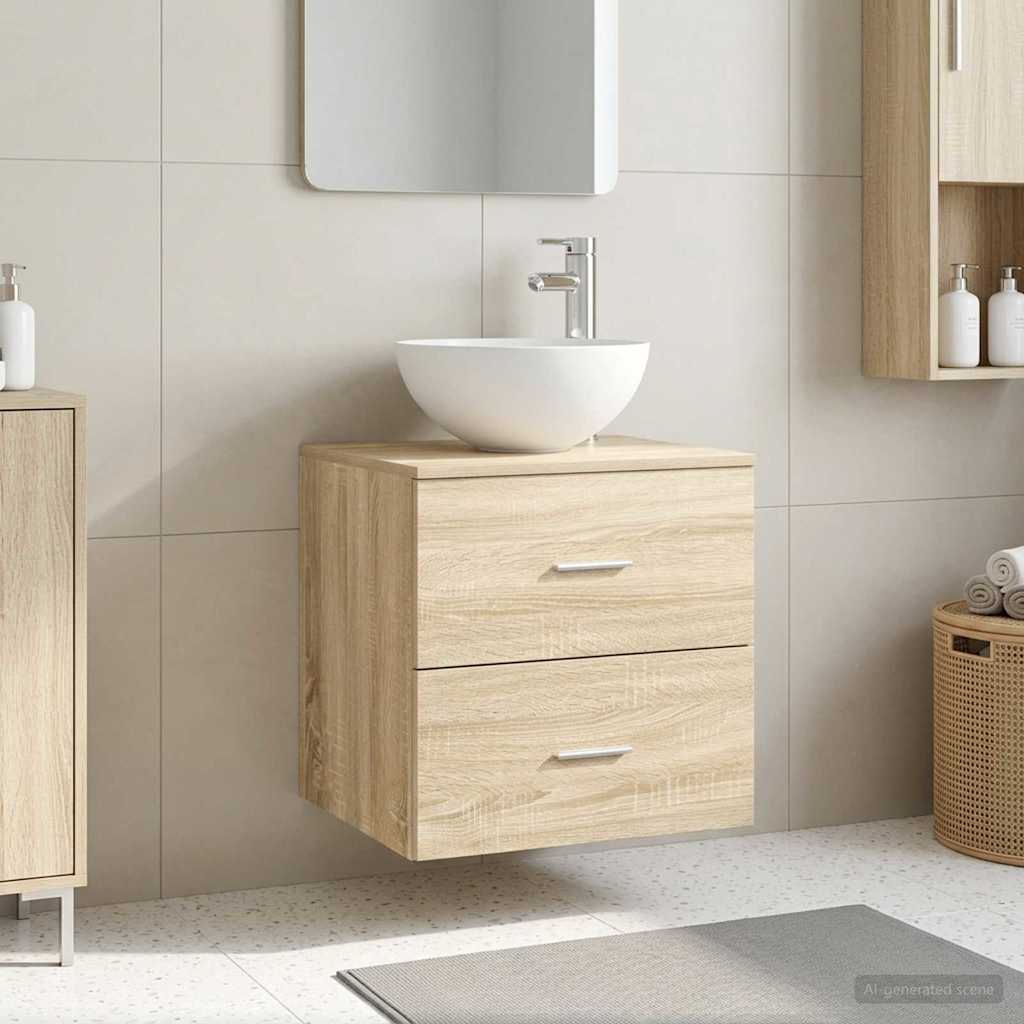 vidaXL Wandgemonteerde Waskom Vanity Wit 49,5 x 35 x 63 cm