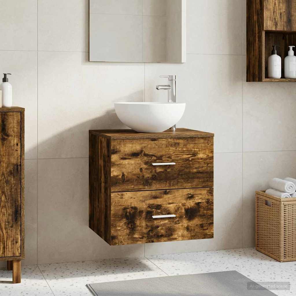 vidaXL Wandgemonteerde Waskom Vanity Wit 49,5 x 35 x 63 cm