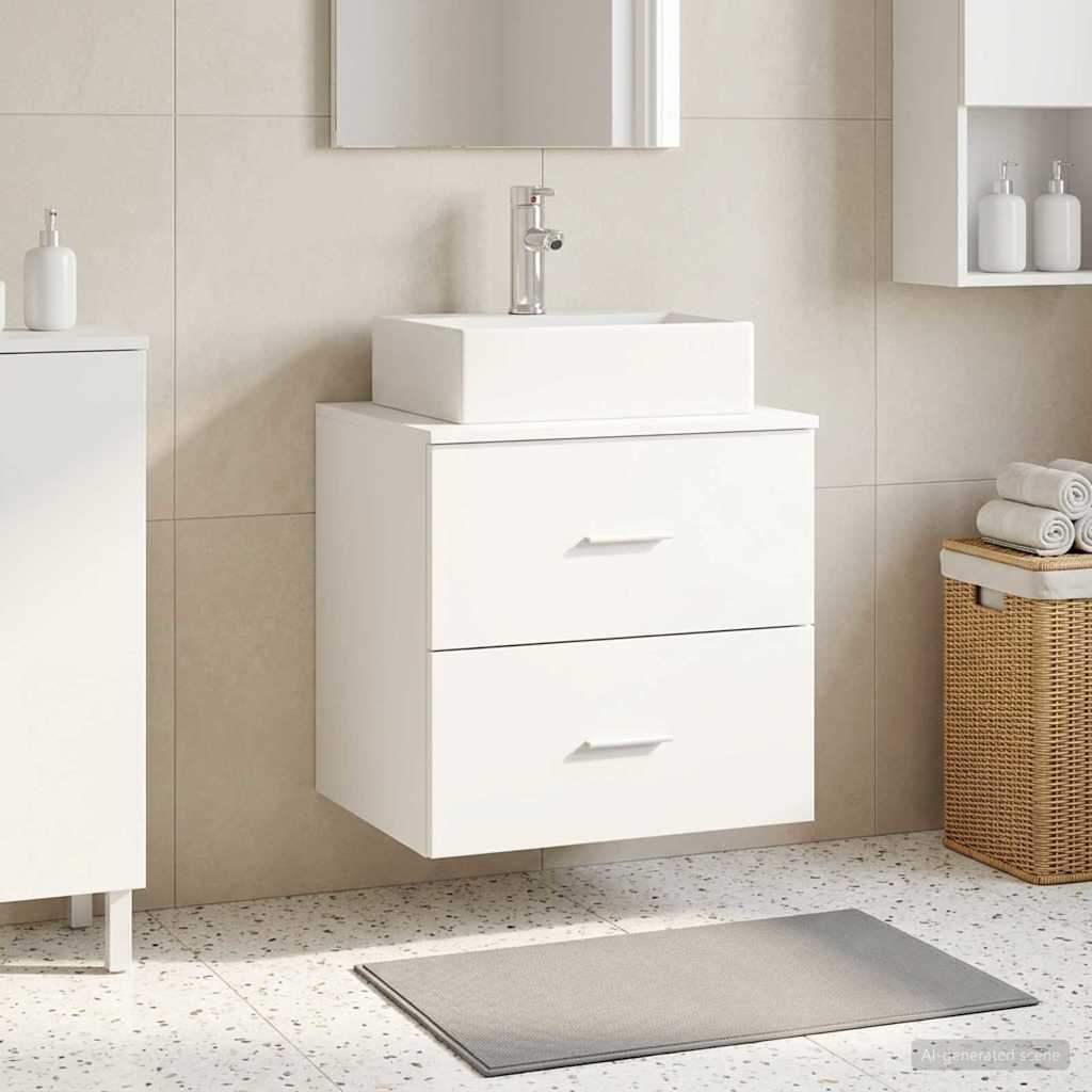 vidaXL Wall-Mounted Furniture Washbasin White 49.5 x 41 x 62.5 cm