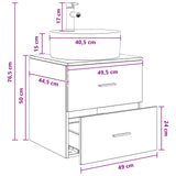 vidaXL Wall-mounted Basin from a Cabinet White 49.5 x 44.5 x 65 cm