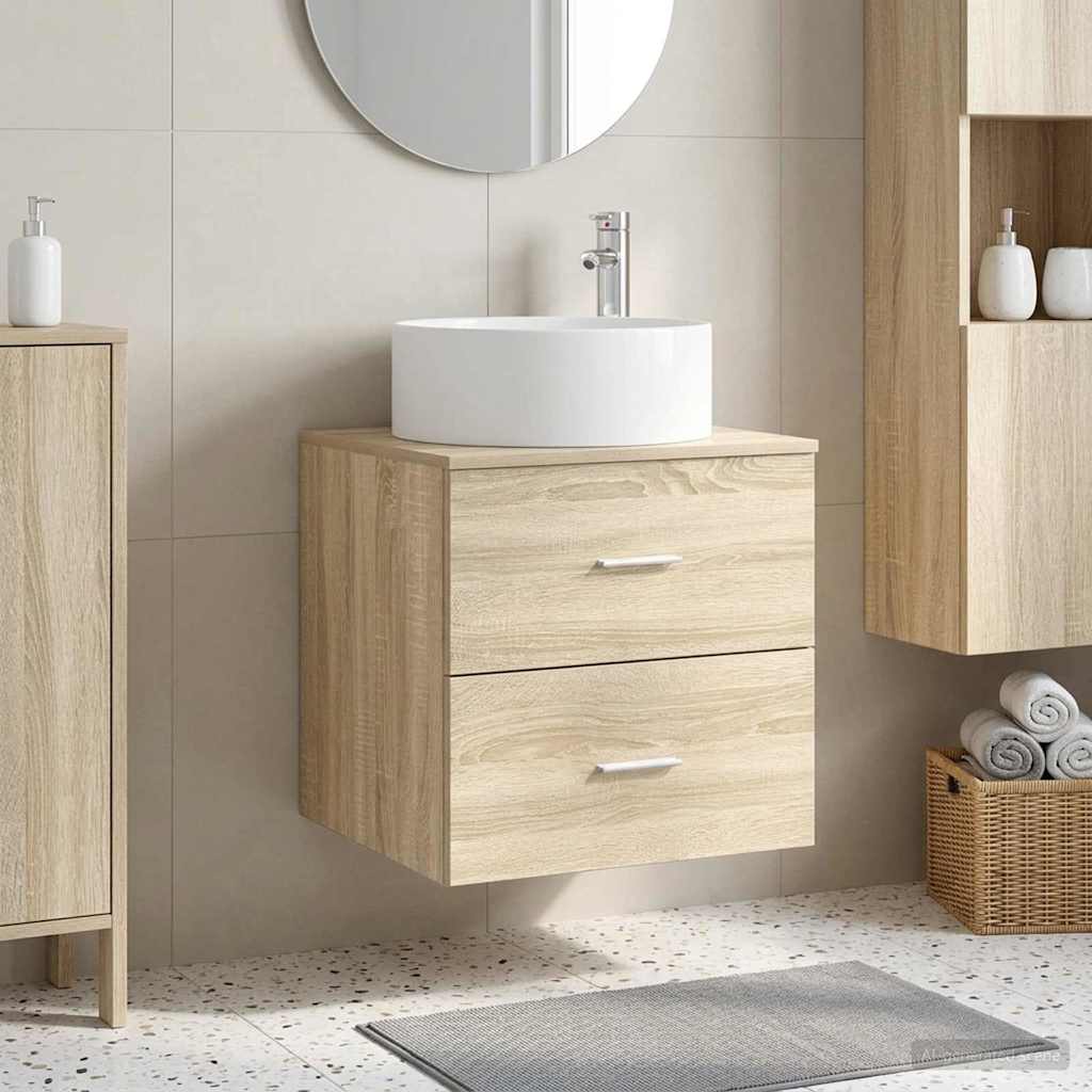 vidaXL Wandgemonteerde wastafel van een meubel Wit