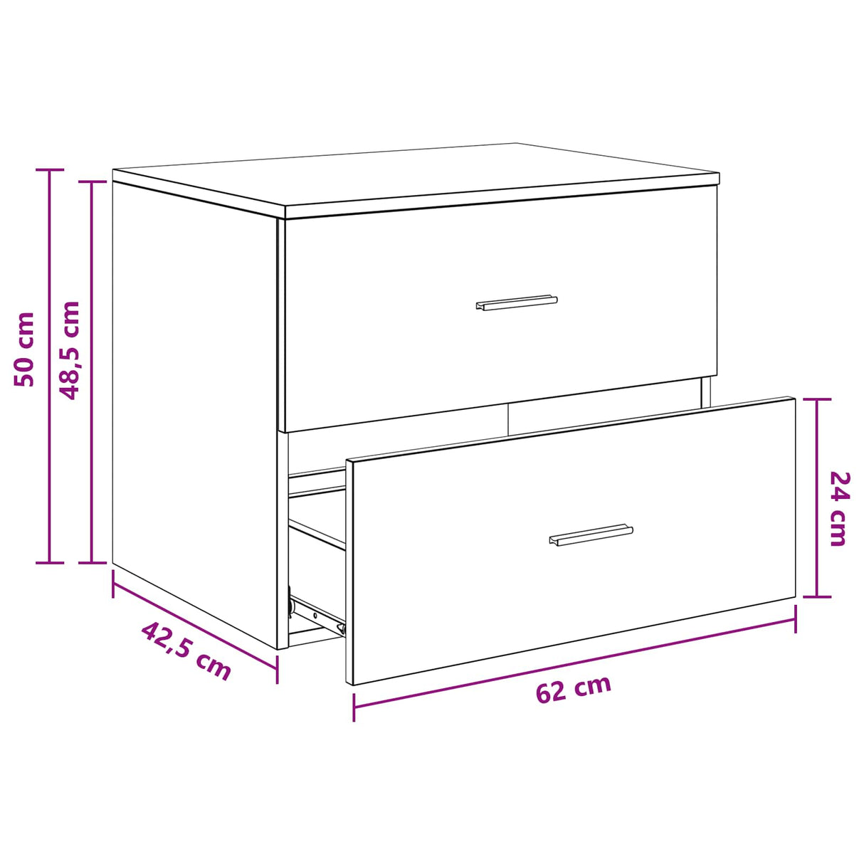 vidaXL Wall-Mounted Bathroom Cabinet White 62.5 x 44.5 x 50 cm
