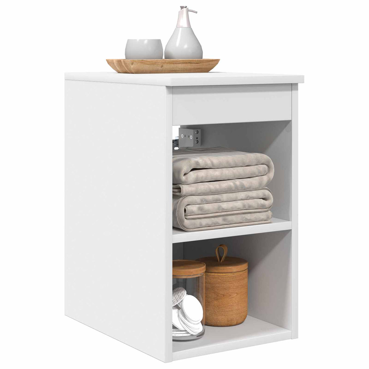 vidaXL Badkamerkast Tussenin Wit 30 x 35 x 50 cm Bewerkt hout