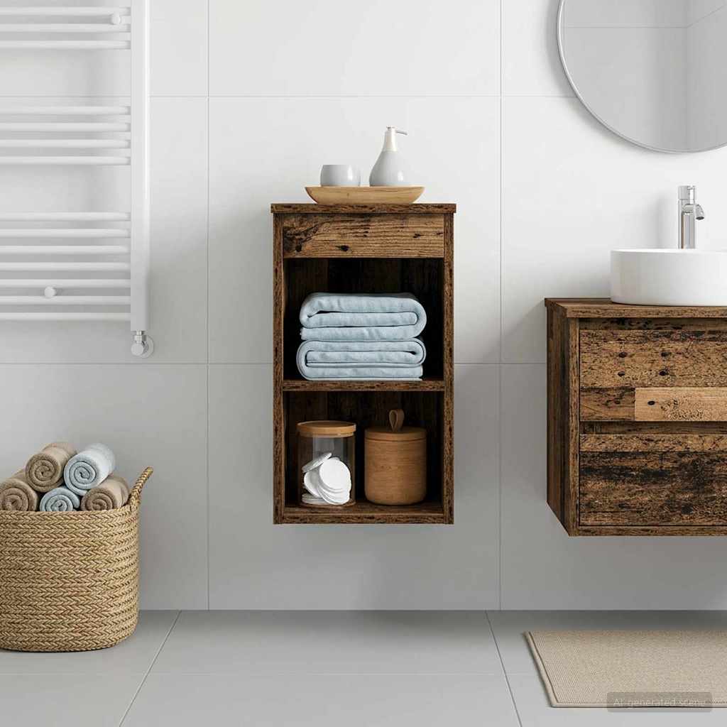 vidaXL Badkamerkast Tussenin Wit 30 x 35 x 50 cm Bewerkt hout