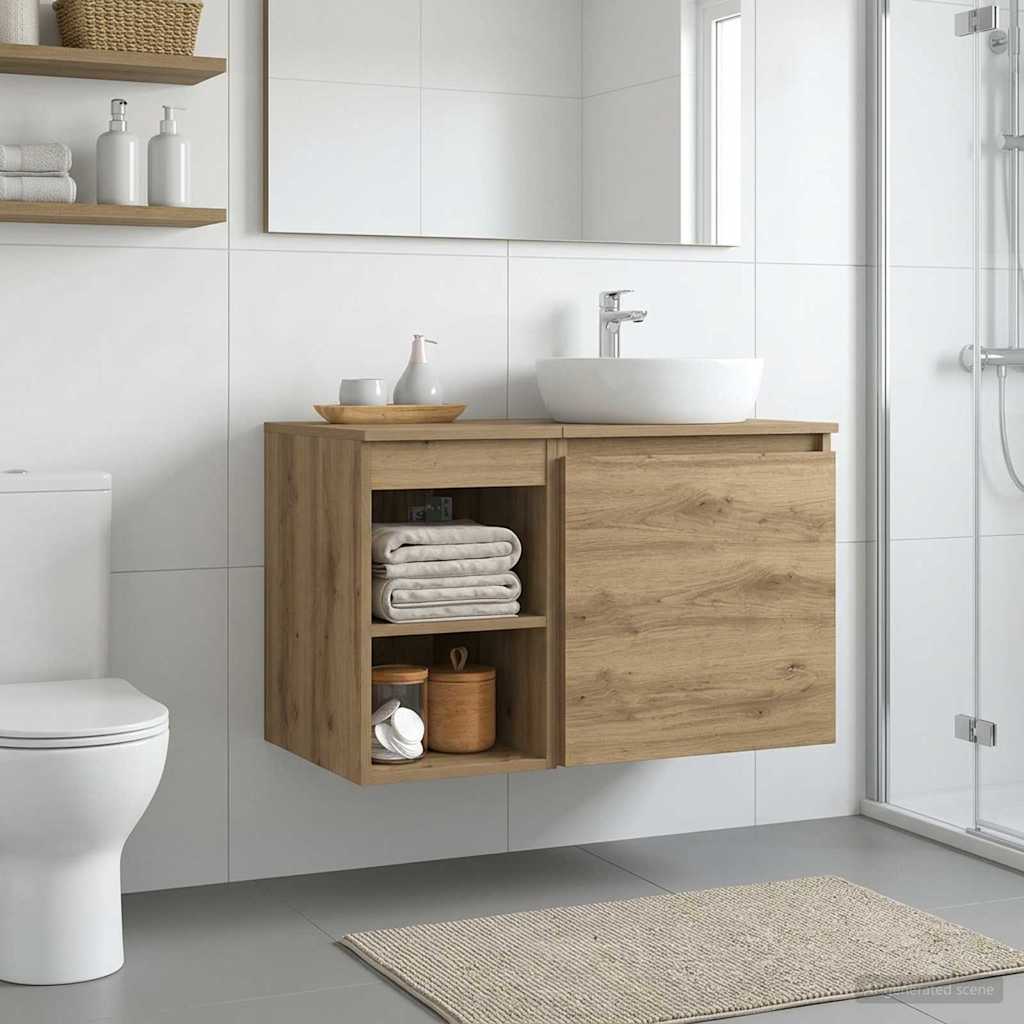 vidaXL Badkamerkast Tussenin Wit 30 x 35 x 50 cm Bewerkt hout