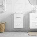 vidaXL Bathroom Cabinet Mid-level White 30 x 35 x 50 cm Engineered Wood
