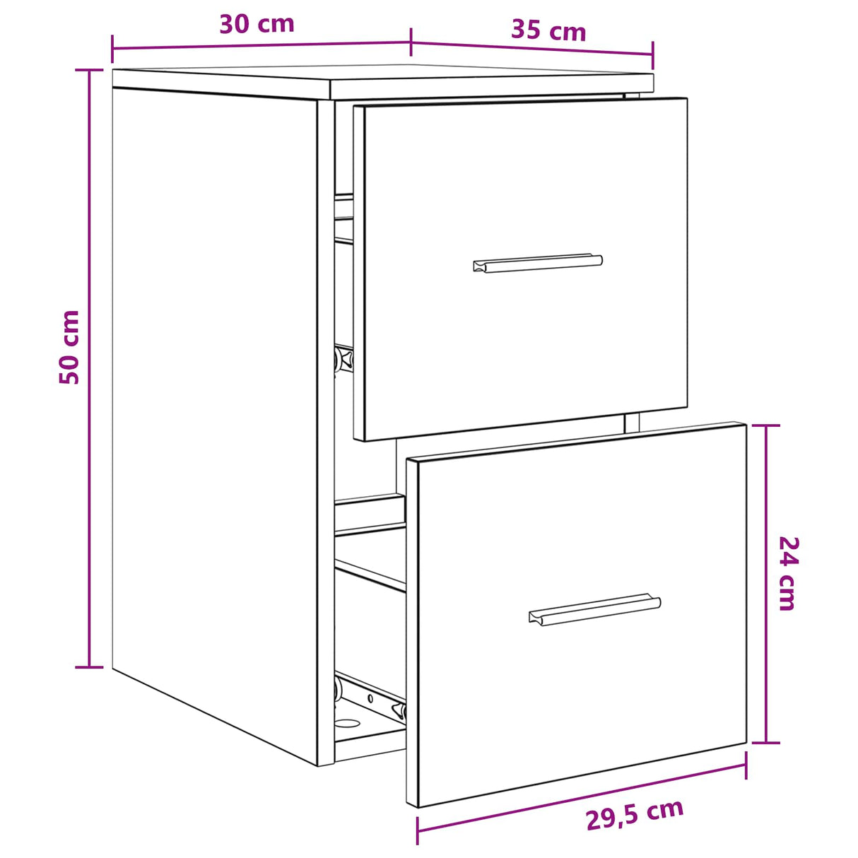 vidaXL Bathroom Cabinet Mid-level White 30 x 35 x 50 cm Engineered Wood